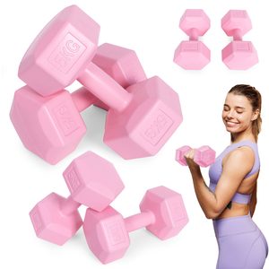 Homelux Hex barbell set 2x5 kg roz