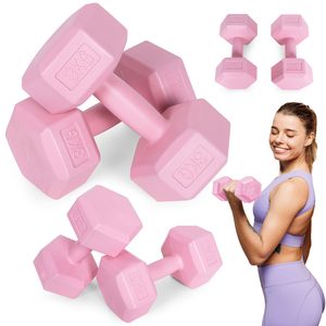 Homelux Hex barbell set 2x3 kg roz