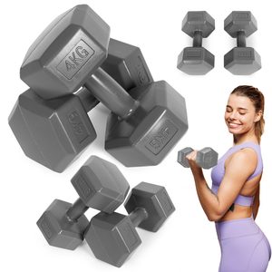 Homelux Set barbell hexagonal 2x4 kg gri