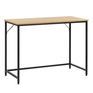 Birou cu blat MDF si cadru metalic, 100x50x76 cm, maro deschis