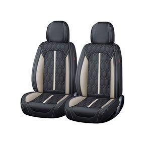 Huse auto premium 5 locuri Carguard Deluxe piele ecologică perforată - negru - alb