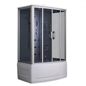 Cabina dus cu hidromasaj cu cada Emilia 85x135 cm, dreptunghiulara, negru