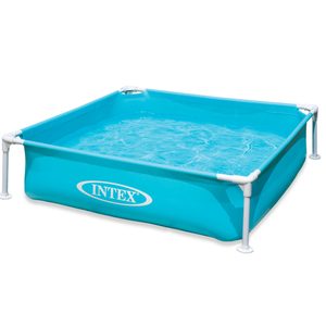 Piscina pentru copii Intex 57173NP Mini Frame 122x122x30 cm, cadru metalic, 342 litri, albastra