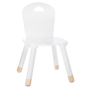 Scaunel Atmosphera Douceur pentru copii, cu spatar, MDF si lemn de pin, 30x30x50 cm, alb