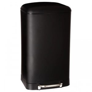 Cos de gunoi cu pedala 5Five Ariane, otel inoxidabil, 30 litri, 34x31x61 cm, negru