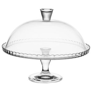 Platou tort Atmosphera Lara din sticla cu capac, diametru 32 cm, transparent