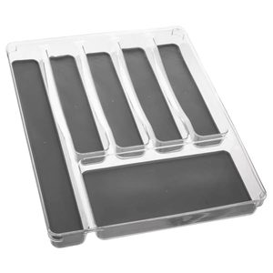 Tava organizare tacamuri 5Five Tidy Smart cu 6 compartimente, 32x40x5 cm, gri