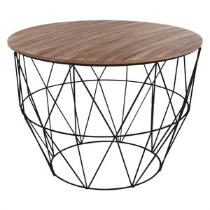 Masuta cafea Atmosphera Atomic, MDF si otel, 56x40 cm, negru
