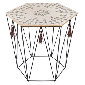 Masuta cafea octogonala Atmosphera Kumi, 44x38x40 cm, negru