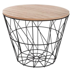 Masuta cafea rotunda Atmosphera Kumi, 38x30 cm, negru