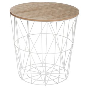 Masuta cafea rotunda Atmosphera Kumi, 40x41 cm, alb