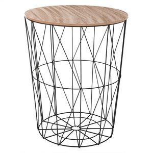 Masuta cafea Atmosphera Kumi, otel si MDF, 47x57 cm, negru