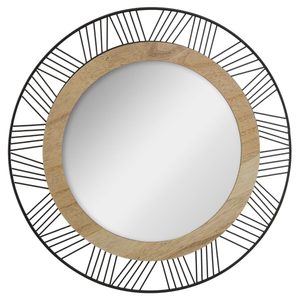Oglinda rotunda Atmosphera Joe cu cadru metalic, 45 cm, negru