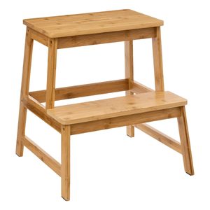 Scaun trepte 5Five Bamboo cu 2 niveluri, bambus, 43x43x47 cm, natur