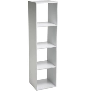 Biblioteca 5Five Mix n'Modul cu 4 compartimente, 35x32x134 cm, alb
