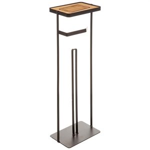 Suport hartie igienica 5Five cu raft depozitare, otel, 18x12x59 cm, negru
