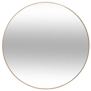 Oglinda rotunda Atmosphera Alice, rama aluminiu subtire, 76 cm, auriu