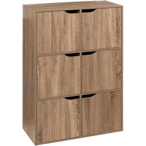 Comoda 5Five Mix n Modul, 6 compartimente, finisaj stejar, 67x32x101 cm, bej