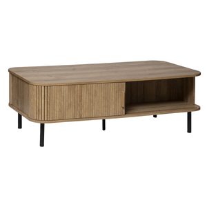 Masuta de cafea Atmosphera Colva cu 2 usi glisante, MDF si otel, 120x60x41 cm, bej