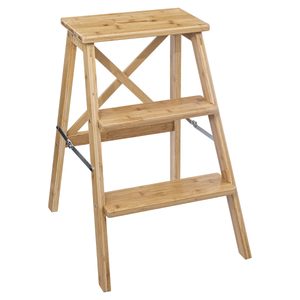 Scarita pliabila 3 trepte Atmosphera Bambou, bambus, 50x44x63 cm, maro natural