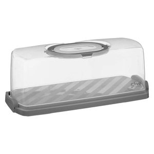 Cutie depozitare paine, 5Five, polipropilena, 36x13x16 cm, gri