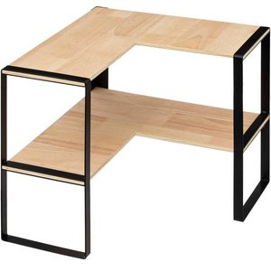 Etajera colt Blackwood cu 2 niveluri, 40x40x35 cm, bej