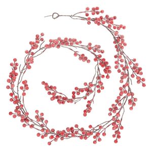 Ghirlanda decorativa cu fructe rosii, 190 cm, rosu