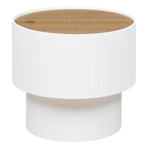 Masuta cafea Atmosphera Enola cu spatiu depozitare, MDF, 39x35 cm, alb