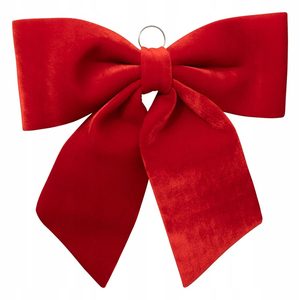Fundita decorativa XXL din catifea pentru bradul de Craciun, 70x67x8 cm, rosie