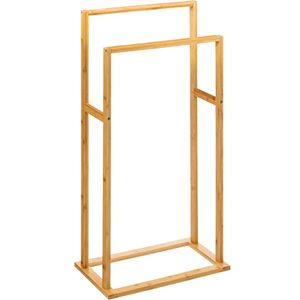 Suport prosoape 5Five Bamboo, 2 brate, bambus, 42x24x82 cm, maro