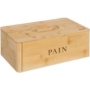 Cutie paine bambus 5Five cu design natural si capac rabatabil, 33x13x20 cm, maro natur