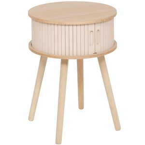 Noptiera rotunda Atmosphera Nysos cu 2 usi glisante si raft interior, 40x54 cm, crem natur
