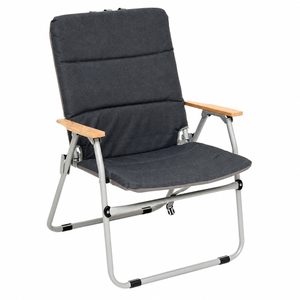 Scaun pliabil camping sau pescuit 5Five cu cadru din otel, sezut si spatar cu burete, 64x62x91 cm, gri antracit