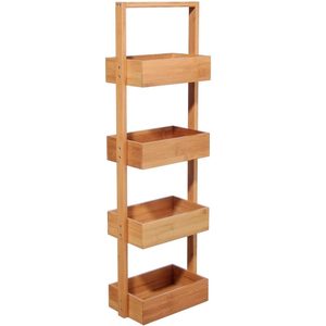 Etajera 5Five Tidy Box cu 4 rafturi, bambus, 28x16x88 cm, natur