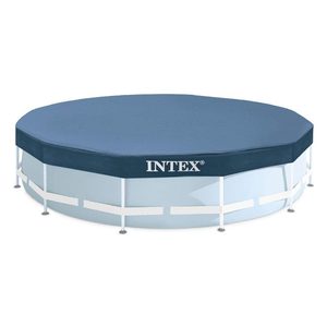 Prelata rotunda pentru piscina Intex 28031, D366xH25 cm, PVC, bleumarin