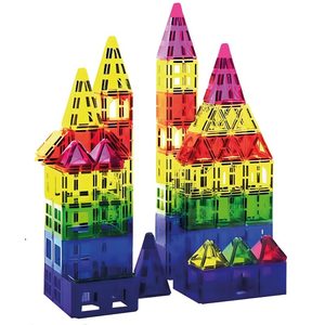 Set de constructie din piese magnetice educative pentru copii 120 de piese, multicolor