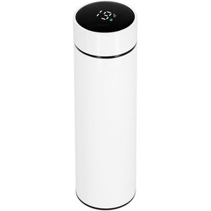 Cana termos Smart, inox, display LED, afisare temperatura, 500ml, 23cm, alb