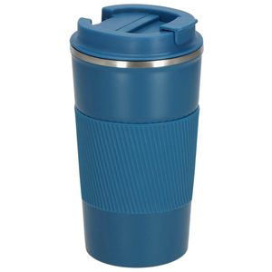 Cana termos calatorie, perete din inox dublu izolat, 500ml, 9x16.5cm, albastru