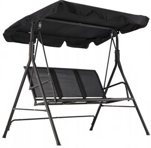 Leagan balansoar gradina Sersimo Textilene, 3 locuri, 260kg, negru