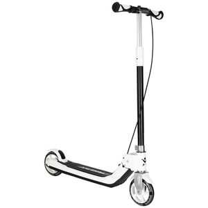 Trotineta pliabila pentru copii, 2 roti cu iluminare LED, frana de mana si picior, reglabila pe inaltime, maxim 100 kg, 73x36x94 cm, negru si alb