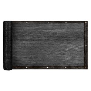 Protectie balcon din plasa PVC, cu inele metalice pentru prindere, 105×500 cm, negru