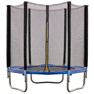 Trambulina cu plasa de protectie exterioara, 183 cm, 150 kg, albastru