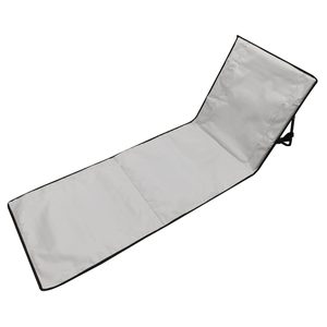 Sezlong de plaja pliabil, spatar cu cadru metalic, reglabil, 150x47 cm, gri