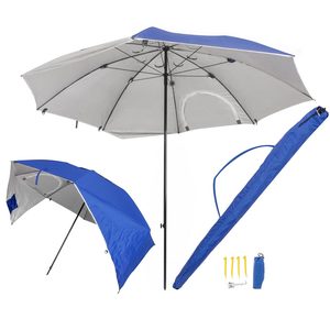 Umbrela de plaja tip cort, 240x230 cm – protectie solara, antivant, pliabila, cu husa