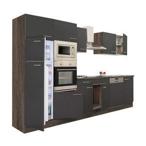 Mobilă de bucătărie Yorki 340, corp din stejar Yorki, cu față antracit satinat