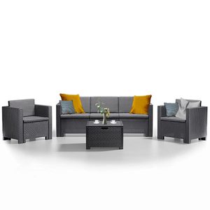 Set mobilier de grădină City cu 5 locuri, grafit