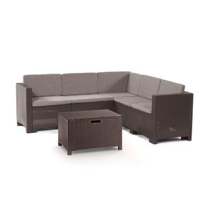 City colț mobilier de grădină set maro