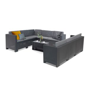 Set de mobilier de grădină de colț City Big cu 8 locuri, grafit