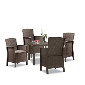 Leoni 4 seater set de mobilier de grădină maro