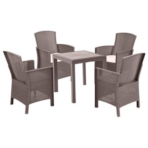 Set de mobilier de grădină Dima 4+1, culoare cappuccino